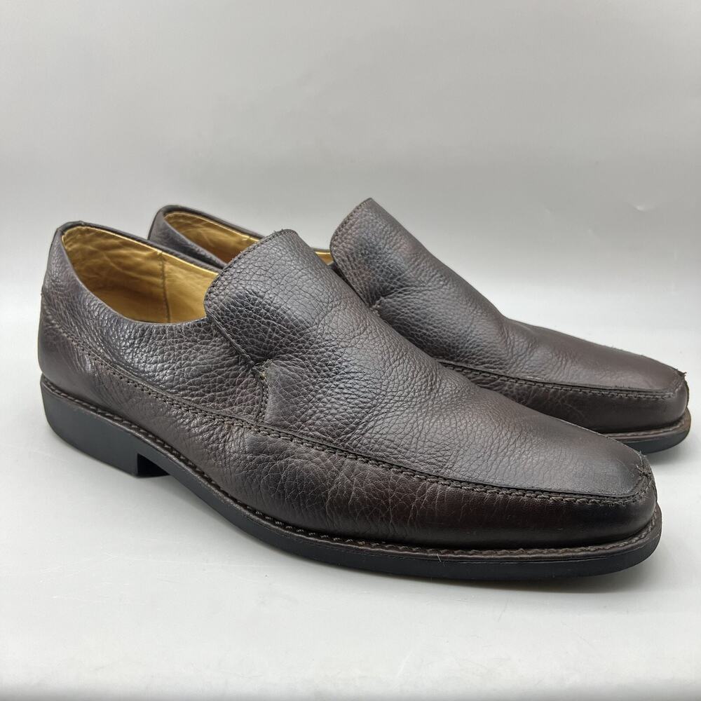 Martin Dingman Slip On Loafers Men Size 12 M Brown Leather Comfort Low Top Shoes